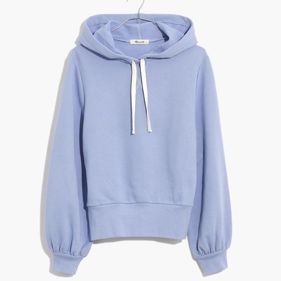 Madewell Tops - Madewell Bubble-Sleeve Hoodie Crop Sweatshirt